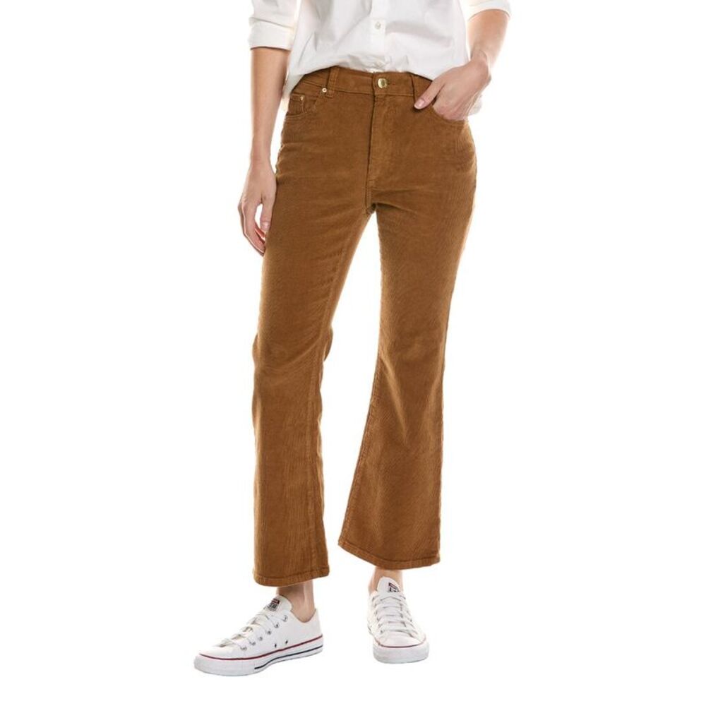 Dl1961 Womens Bridget Corduroy Cropped Teakwood Bootcut Jean, Brown